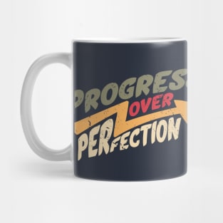 Vintage Progress Over Perfection // Back to School Teacher Saying Mug